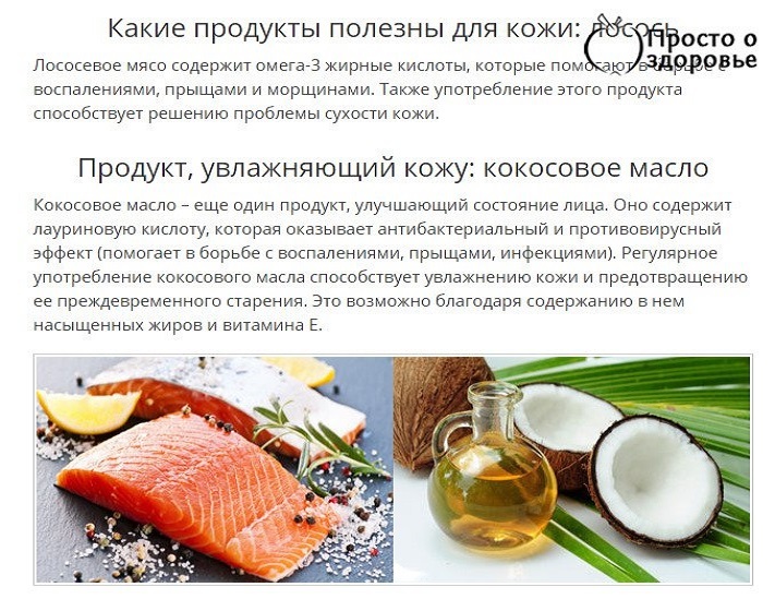 Продукты для улучшения состояния кожи