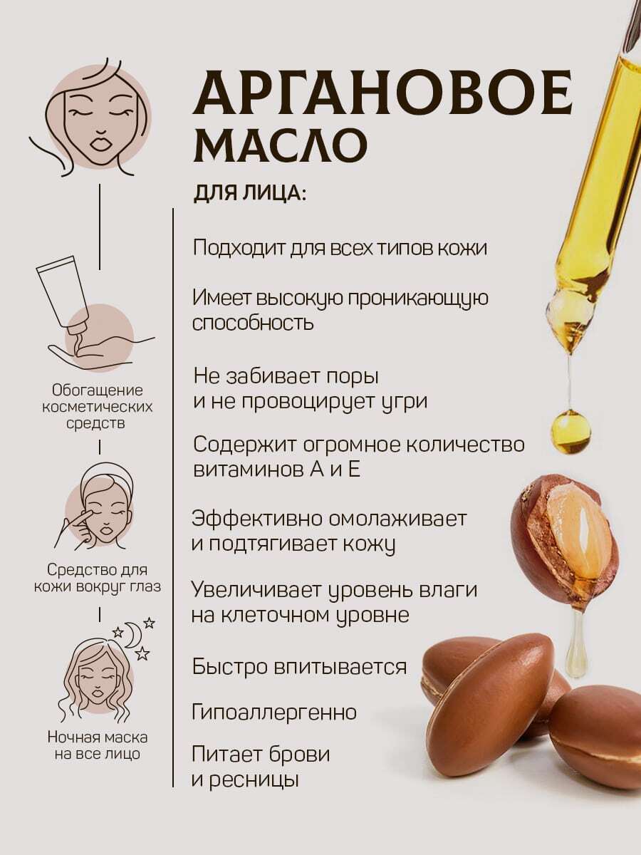 Аргановое масло для лица: природа позаботилась о вашей молодости! применение масла в составе масок и кремов
